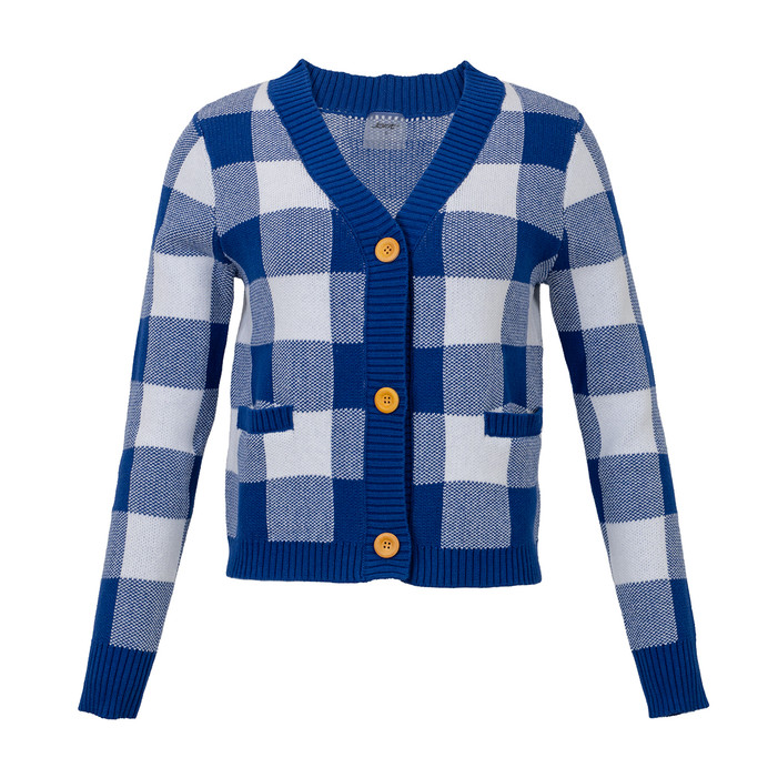 JoFit White/ Limoges Blue Fairway Cardigan