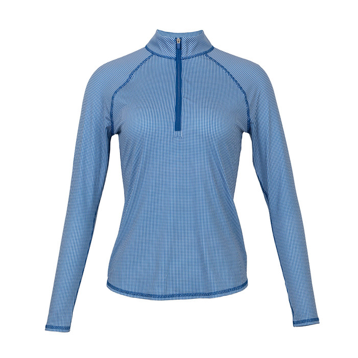 JoFit Seafarer Check UV Long Sleeve Zip Crewneck