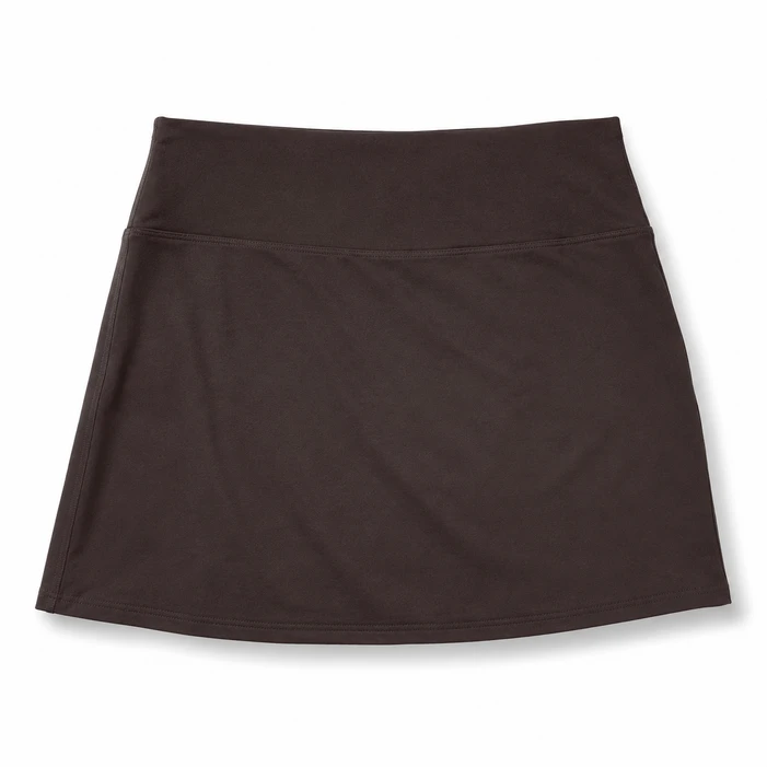 Chocolate Brown IBKUL Solid A-Line Skort