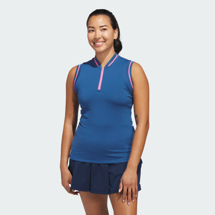 Adidas Ultimate365 Piped Sleeveless Polo