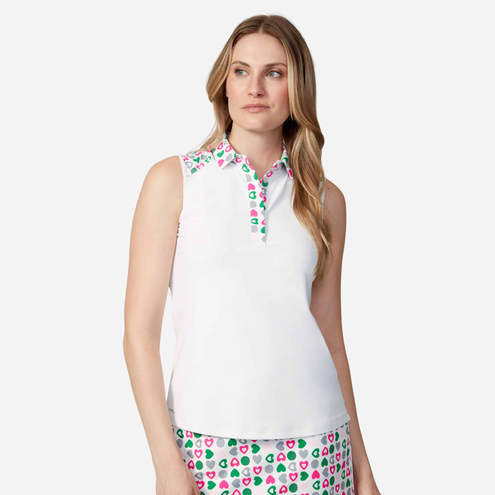 Swing Control Hearts Sleeveless Polo