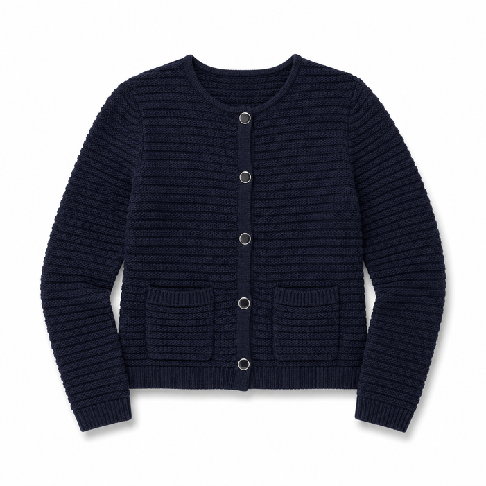 Golftini Varsity Navy Stretch Cardigan