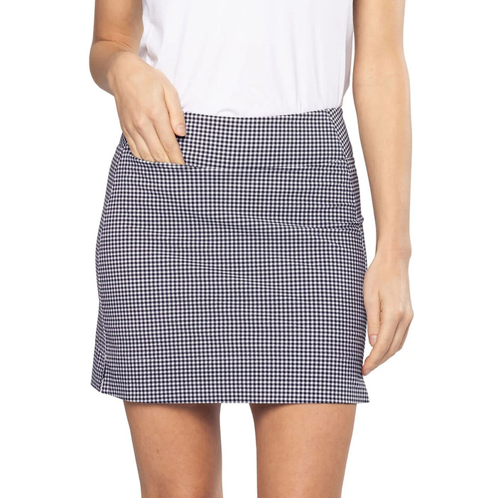 Golftini Be An Athlete Black/White Check Skort