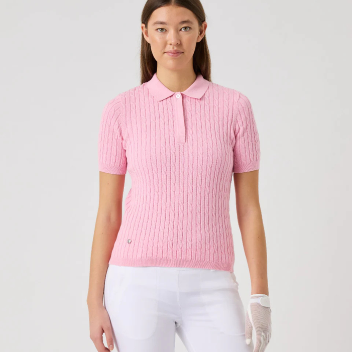 Daily Sports Madelene Cable Knit Short Sleeve Polo [SS26]