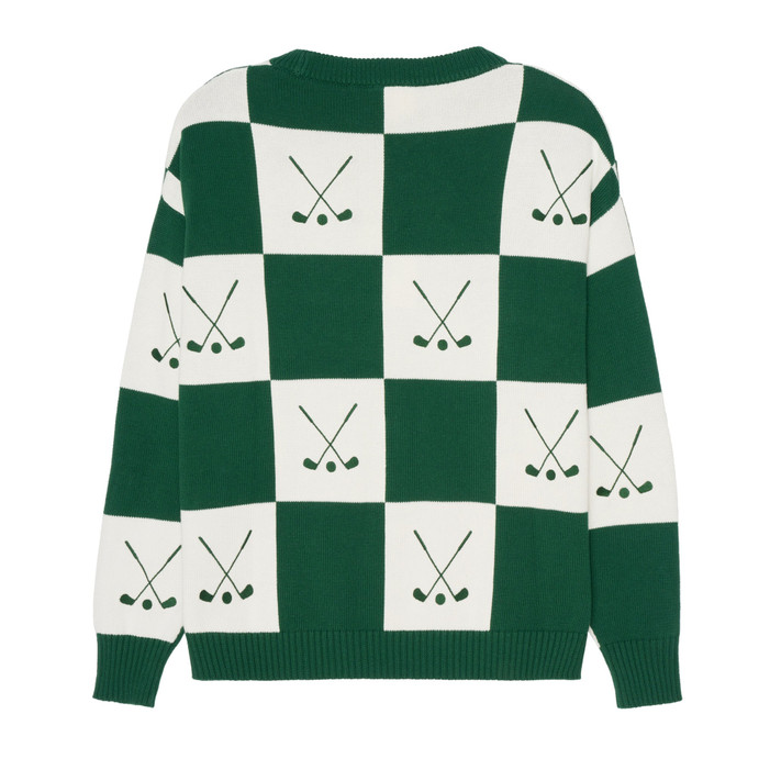 Ellsworth & Ivey Riley Checkered Golf Crewneck Sweater