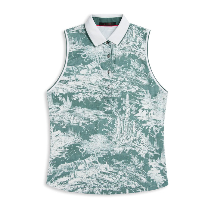 Greyson Scarlett Huntress Toile Sleeveless Polo