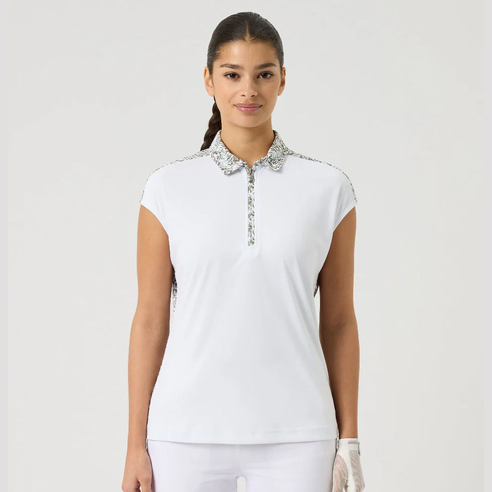 Daily Sports Dull Abstract Swirl Cap Sleeve Polo [SS26]