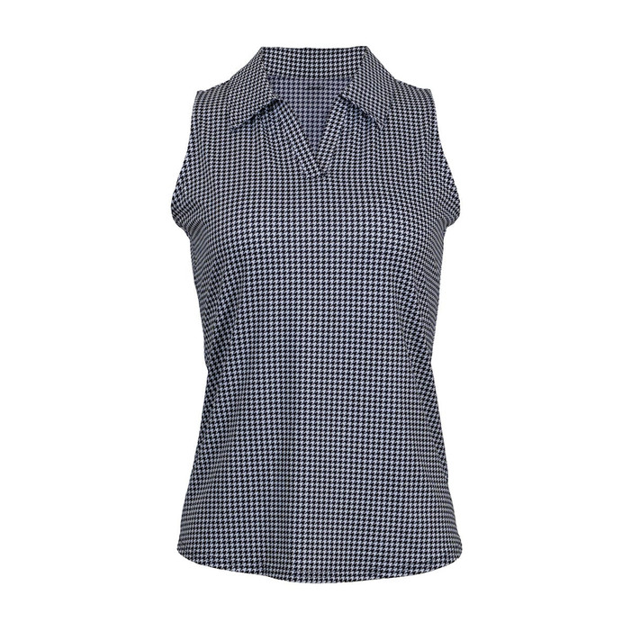 JoFit Johnny Collar Mini Houndstooth Cutaway Polo [S26]