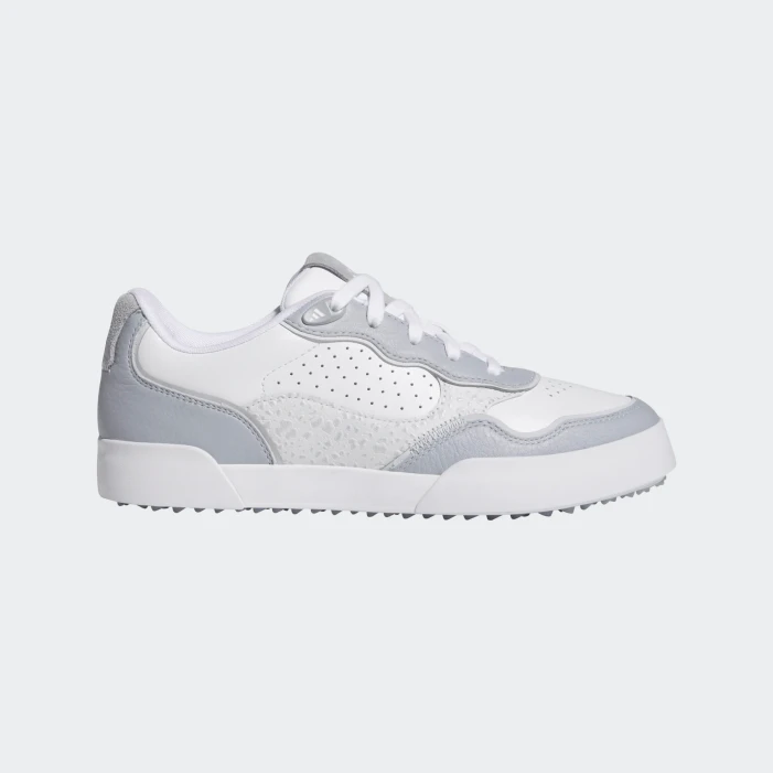 Women's White/Silver Retrocross 25 Spikeless Golf Shoes