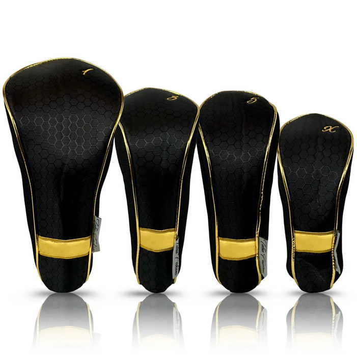 Taboo Fashions Black/Gold 4-Pack Headcover Set