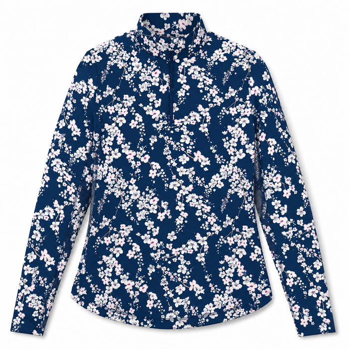Callaway Snowy Floral Long Sleeve UV Mock