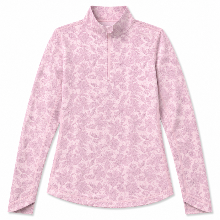 Callaway Abstract Floral Long Sleeve UV Mock