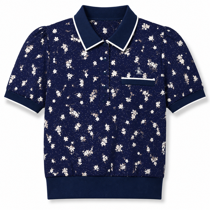 Original Penguin Floral Short Sleeve Knit Sweater