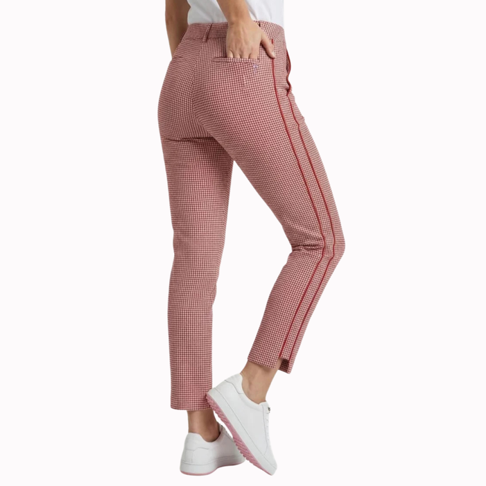 Golftini 27" Roma Rush Red Houndstooth Ankle Pant