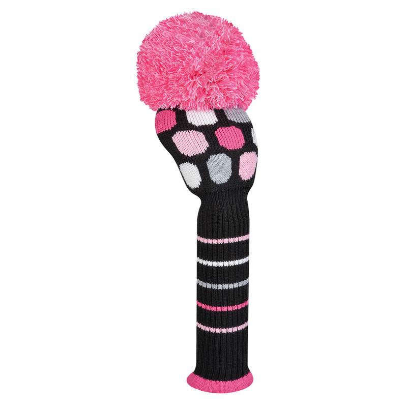 Just4Golf Driver Headcover - Pink/Grey Dots