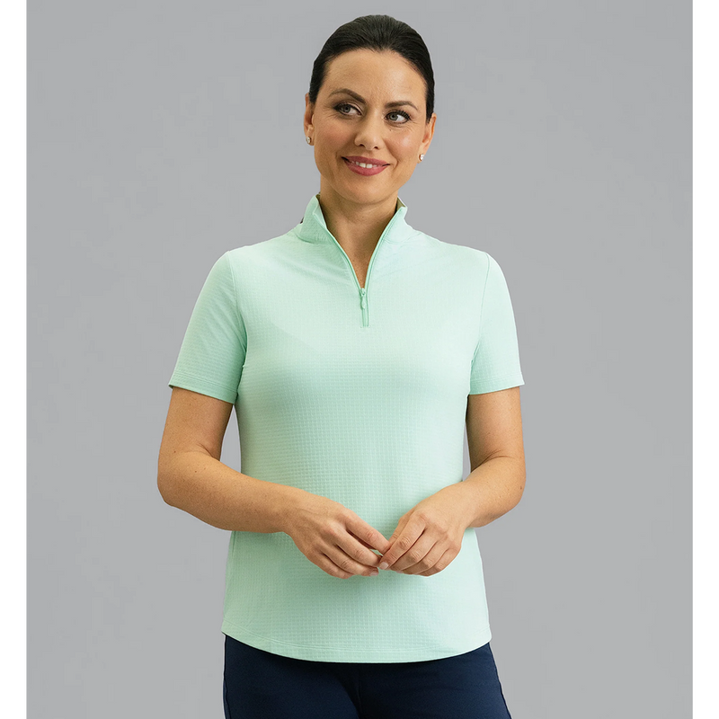 IBKUL Solid Short Sleeve Mock