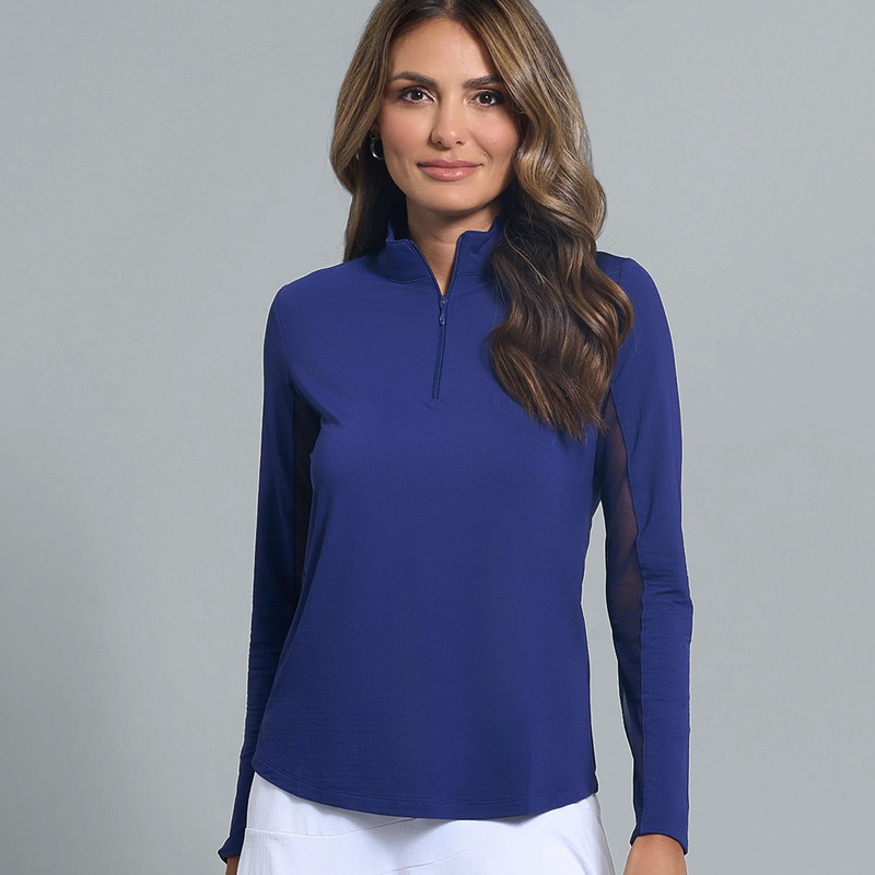 IBKUL Solid Long Sleeve Zip Mock