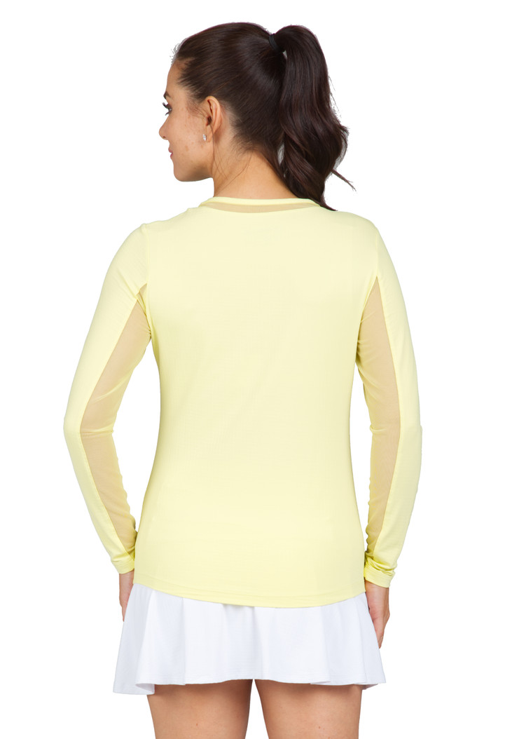 IBKUL Essentials Long Sleeve Solid Mesh Crewneck IBKUL Essentials Long Sleeve Solid Mesh Crewneck