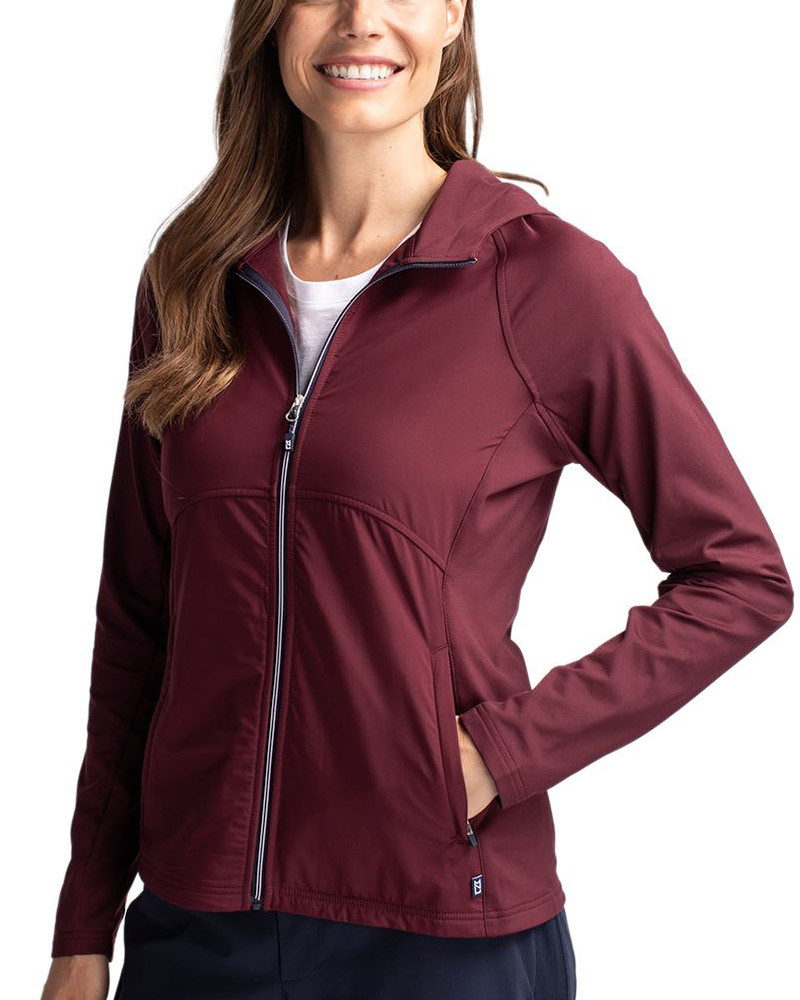 Women's Cutter & Buck Heather Red Louisville Cardinals Adapt Eco Knit  Heather Recycled Full-Zip Jacket