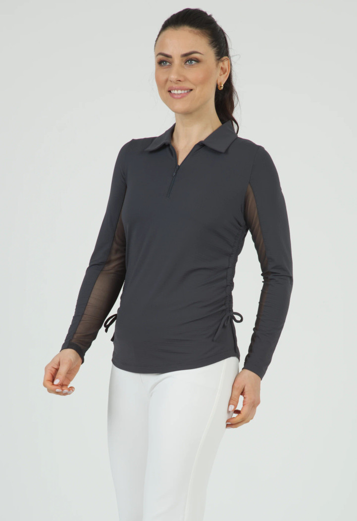 IBKUL Essentials Long Sleeve Adjustable Solid Polo IBKUL Essentials Long Sleeve Adjustable Solid Polo