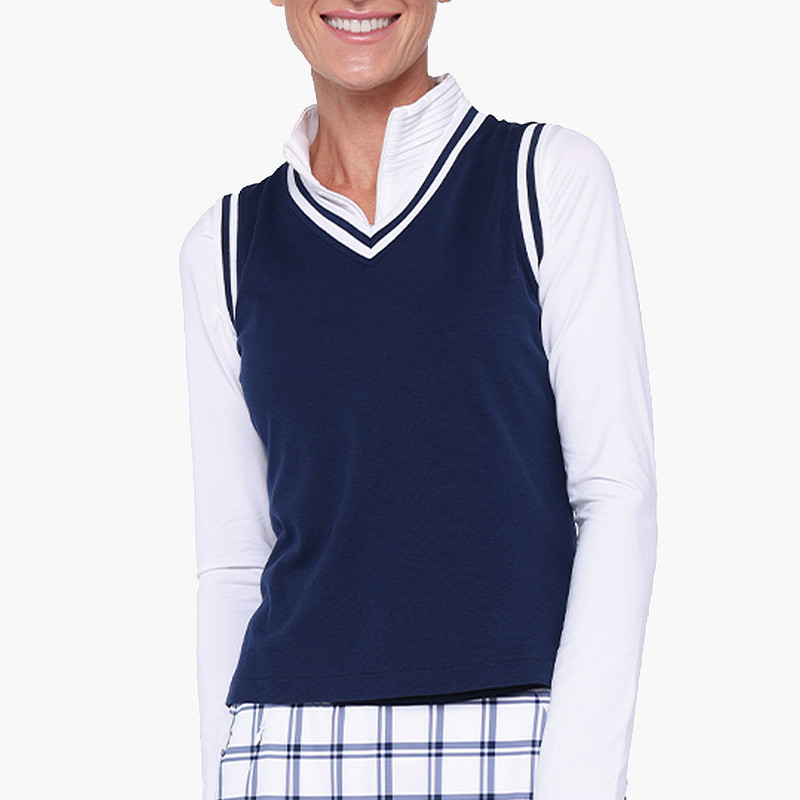BelynKey Varsity Stripe Sleeveless V-Neck  BelynKey Varsity Stripe Sleeveless V-Neck