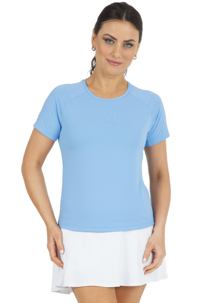 IBKUL Solid Short Sleeve Active Crewneck