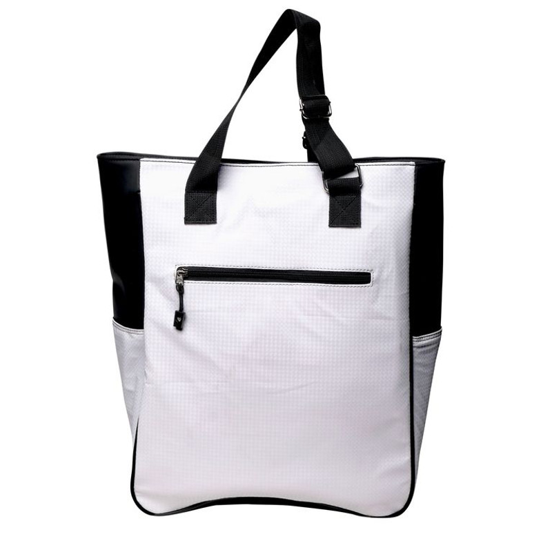 Tote bag gray and black spikes zipper