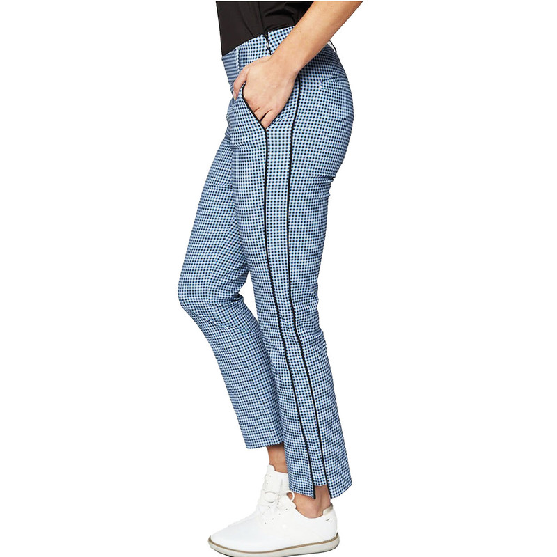 Golftini Stretch Ankle Pant - Zoo Blue Gingham Golftini Stretch Ankle Pant - Zoo Blue Gingham
