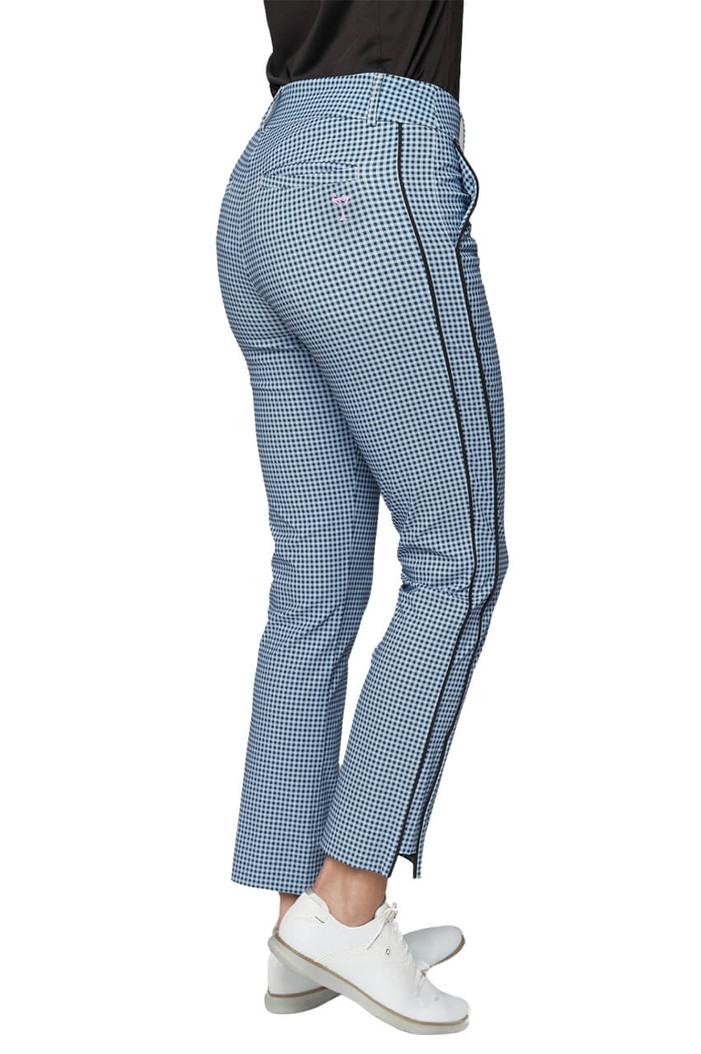 Golftini Stretch Ankle Pant - Zoo Blue Gingham Golftini Stretch Ankle Pant - Zoo Blue Gingham