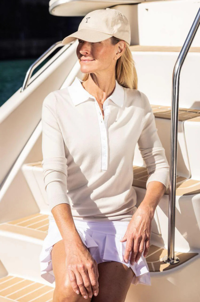 Golftini Sleeveless Zip Stretch Polo
