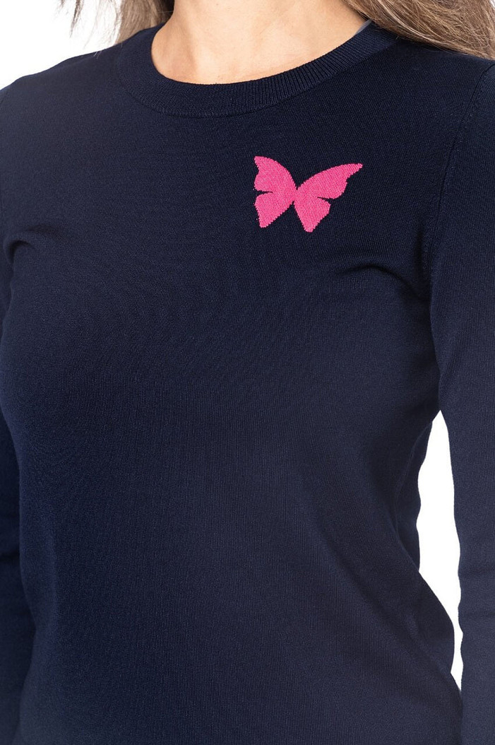 Golftini Butterfly Navy Crewneck Sweater