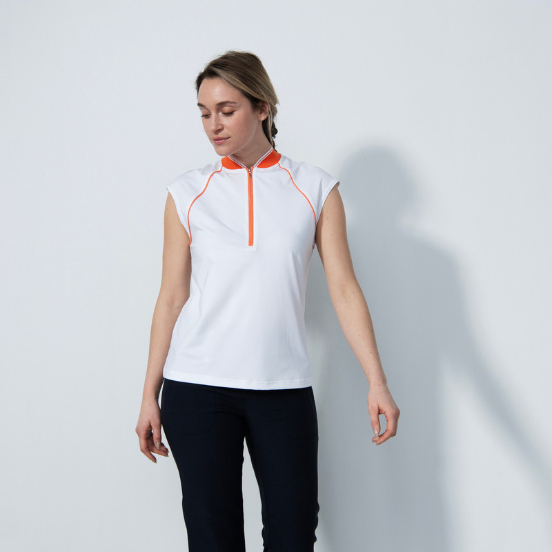 Daily Sports Colima White/Cadmium Sleeveless Mock