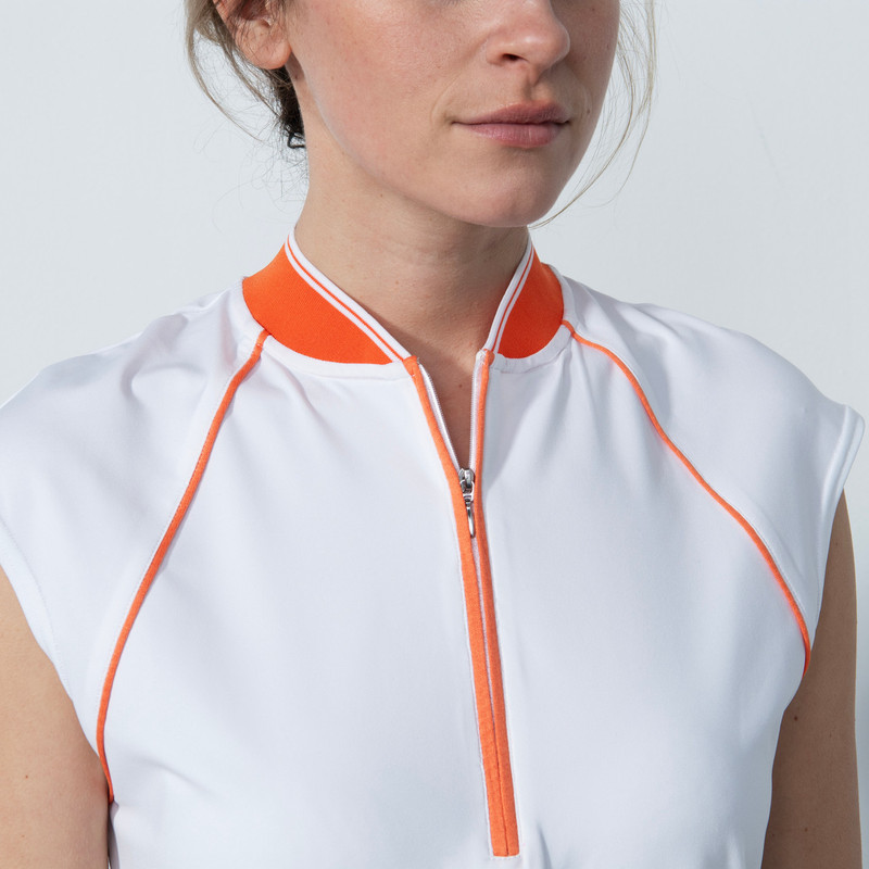Daily Sports Colima White/Cadmium Sleeveless Mock
