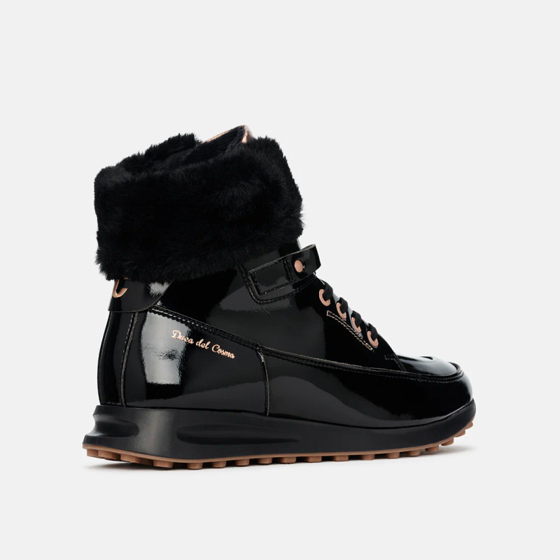 Duca Del Cosma Francesca Black High Top Fleece Golf Boot