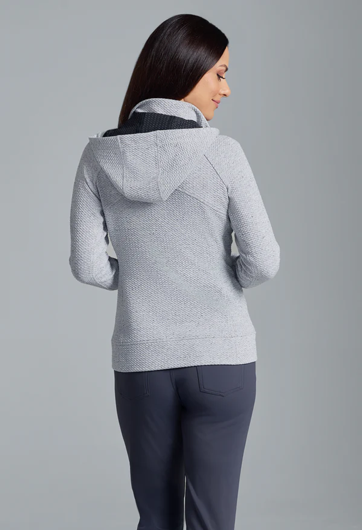 IBKUL Popcorn Stitch Zip Jacket with Hood IBKUL Popcorn Stitch Zip Jacket with Hood