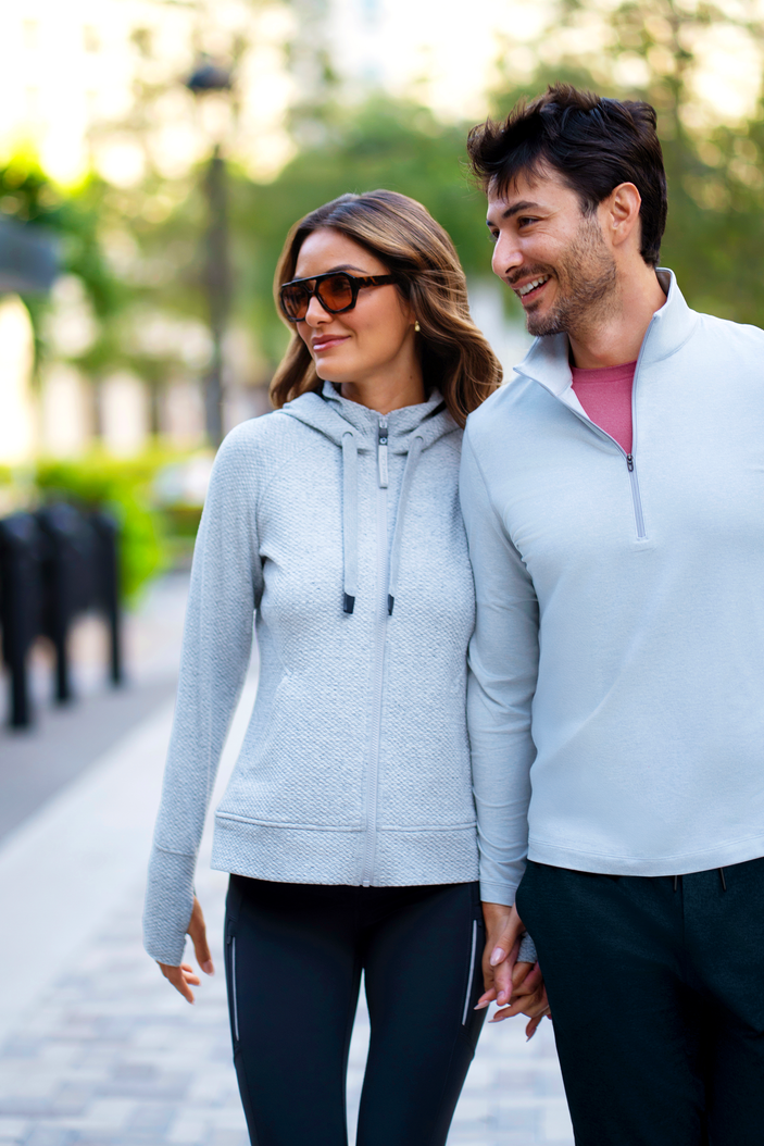 IBKUL Popcorn Stitch Zip Jacket with Hood IBKUL Popcorn Stitch Zip Jacket with Hood