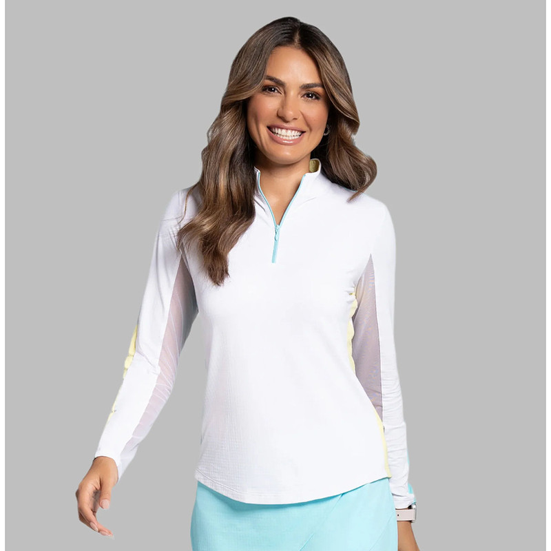 IBKUL Color Block Long Sleeve Mock