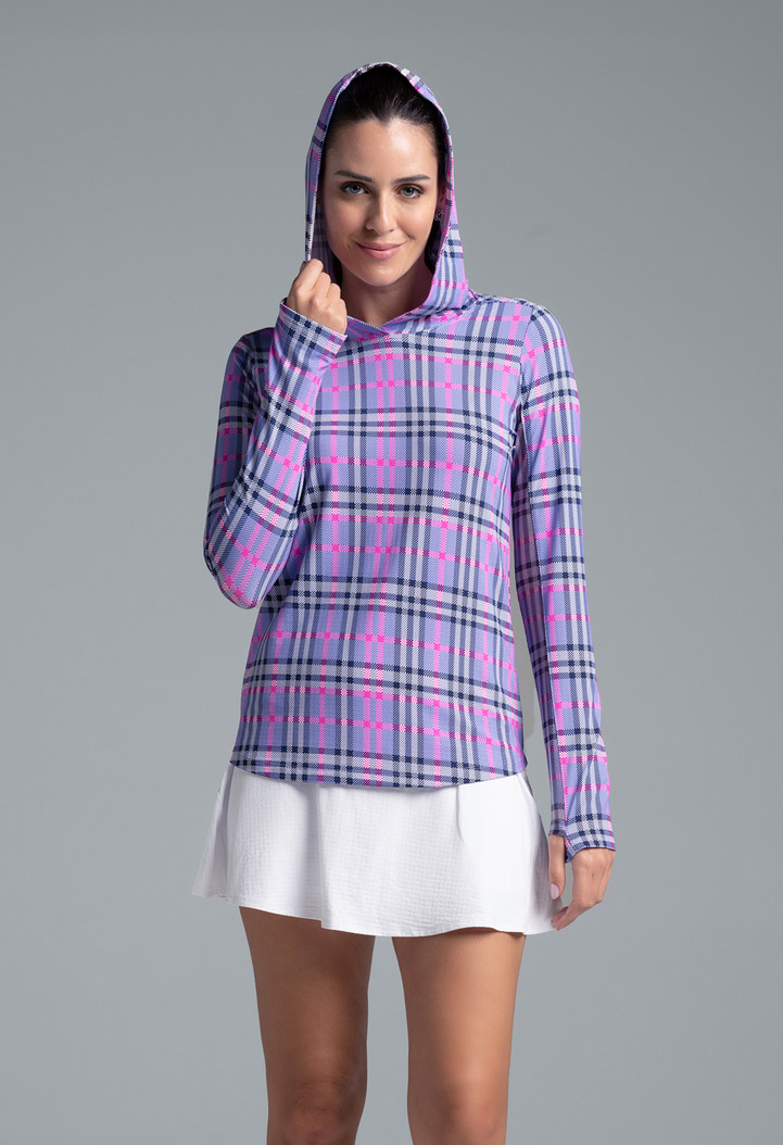IBKUL Judith Plaid Long Sleeve Hoodie