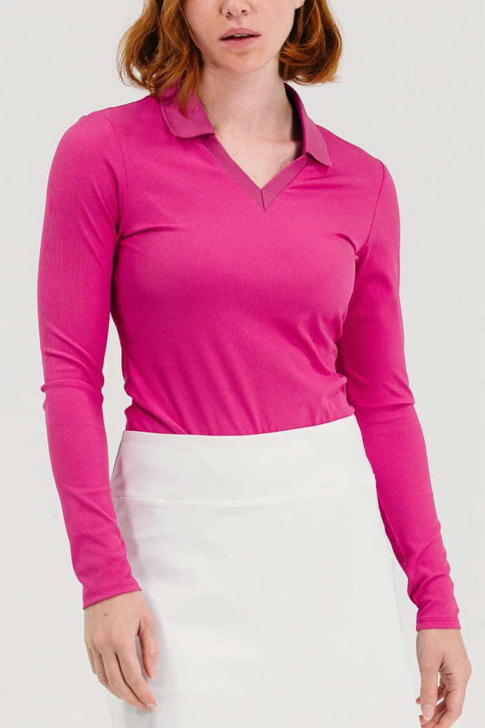 Foray Golf Rib V-Neck Long Sleeve V-Neck Polo Foray Golf Rib V-Neck Long Sleeve V-Neck Polo