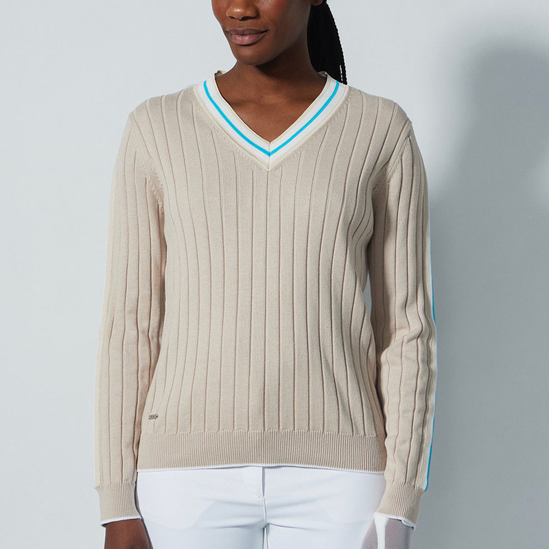 Daily Sports Mairi Raw Beige V-Neck Sweater