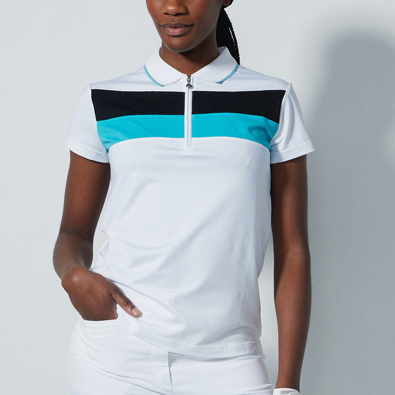 Daily Sports Cecilio Sea Salt/Black Color Block Short Sleeve Polo