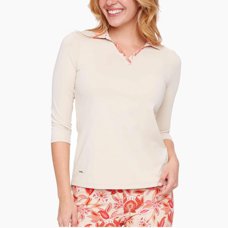 Swing Control Velocity Desert Flower 3/4 Sleeve Polo