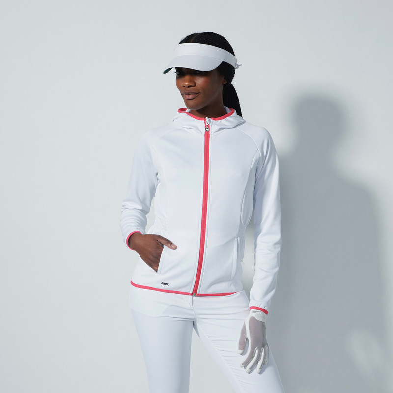 Daily Sports Smocked White/Intense Coral Waist Jacket Daily Sports Smocked White/Intense Coral Waist Jacket