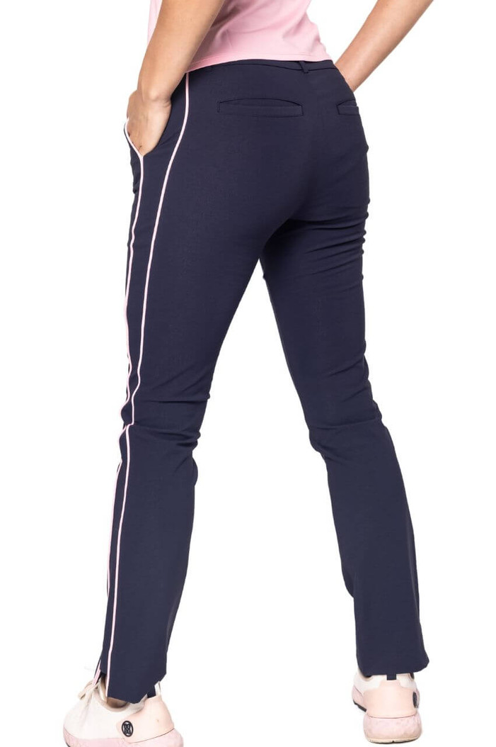 Golftini Stretch Ankle Pant - Navy/Rose Pink Golftini Stretch Ankle Pant - Navy/Rose Pink