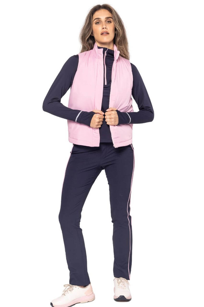 Golftini Stretch Ankle Pant - Navy/Rose Pink Golftini Stretch Ankle Pant - Navy/Rose Pink
