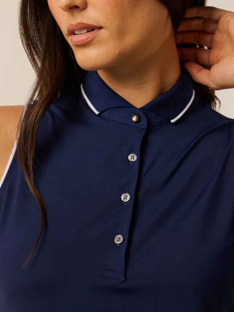 Greyson Scarlet Sleeveless Polo
