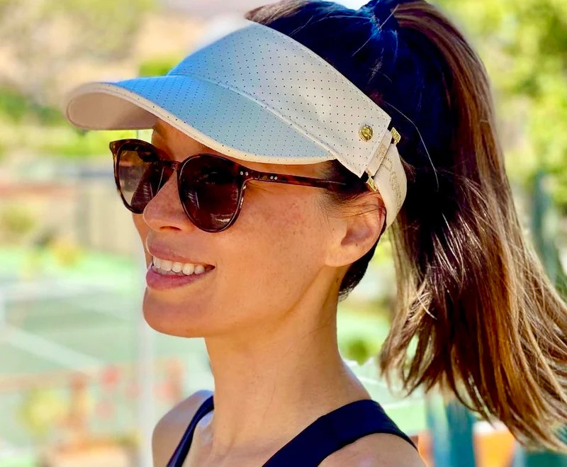 FENIX Leather Visor - White/Gold FENIX Leather Visor - White/Gold