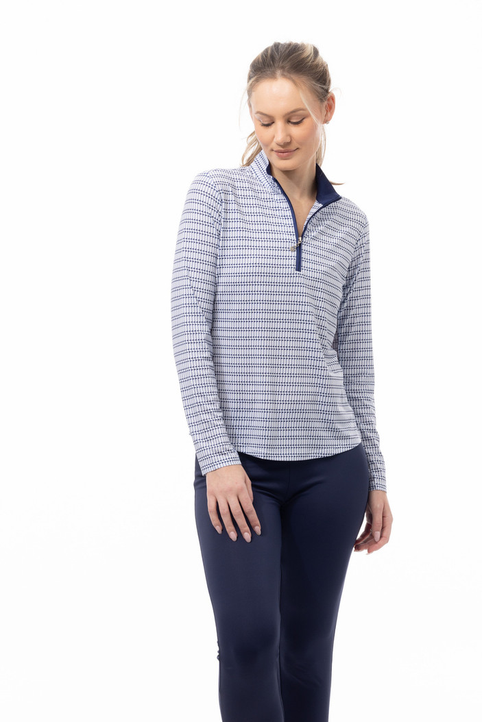 SanSoleil Mastermind Navy SolCool Long Sleeve Mock