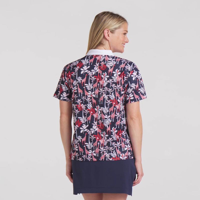 PUMA Ventura Navy/Red Giraffe Short Sleeve Pique Polo PUMA Ventura Navy/Red Giraffe Short Sleeve Pique Polo