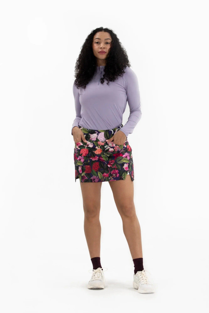 Foray Golf Notch Hem Floral 15" Flair Skort